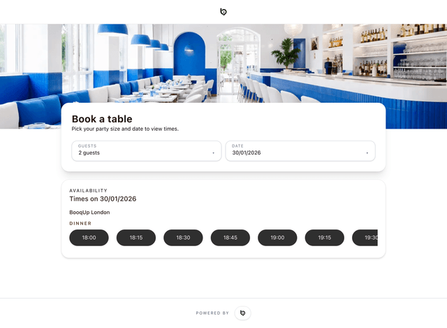 Accept bookings online screenshot